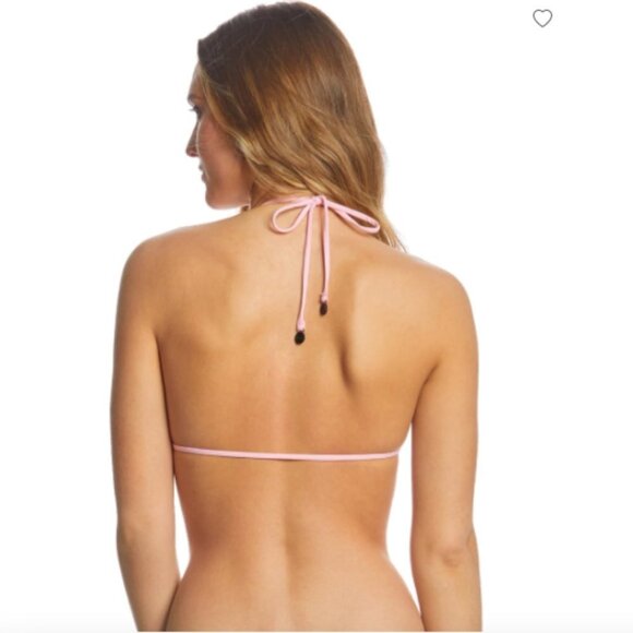 NEW Volcom Simply Seamless Pink Triangle Bikini Top Sz. S - Picture 3 of 3